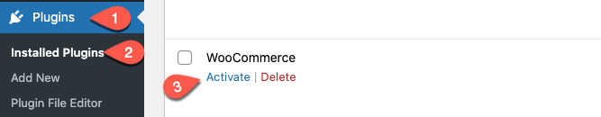 Activating WooCommerce plugin after installing it from FTP