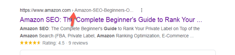 Breadcrumb on search results