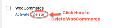 Deleting WooCommerce