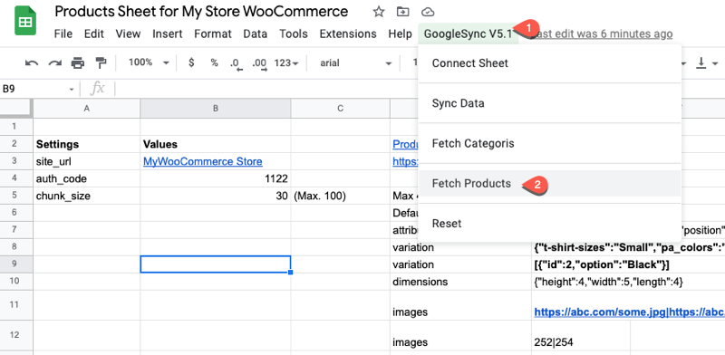 Fetching Products from Google Sheets to WooCommerce