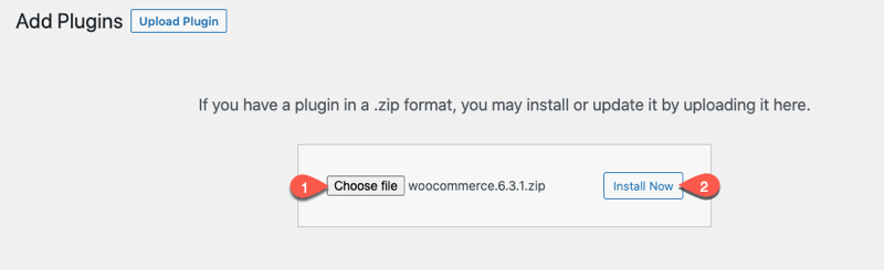 Installing WooCommerce by Uploading