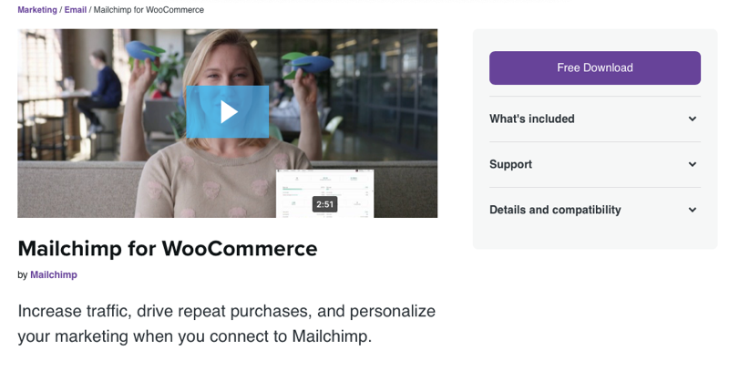 Mailchimp for WooCommerce plugin