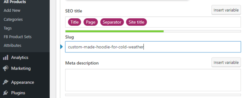 Product SEO title for WooCommerce