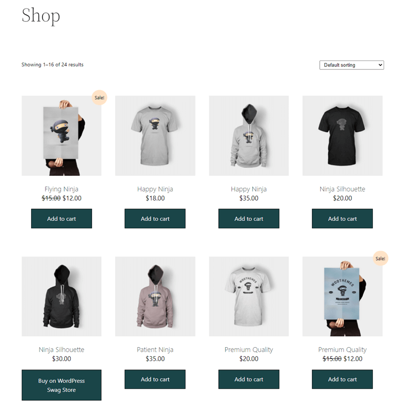 WooCommerce Products on Shop page