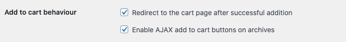 WooCommerce add to cart behavior option