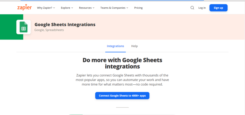 Zapier google sheets integration