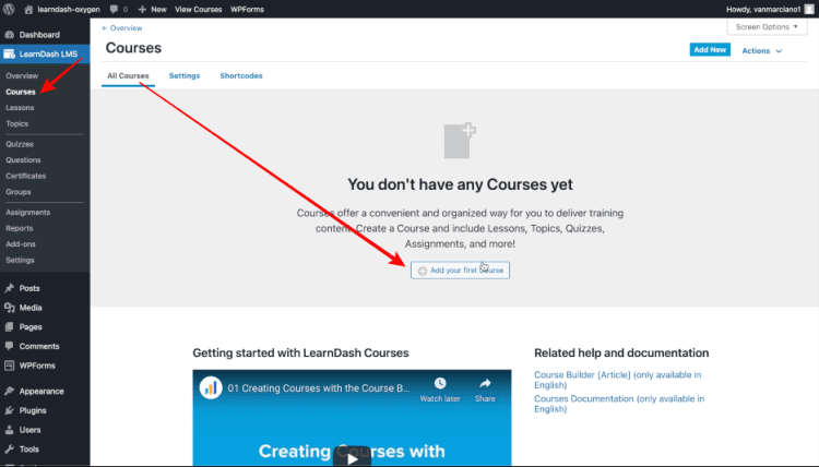 Creating First online course in WordPress