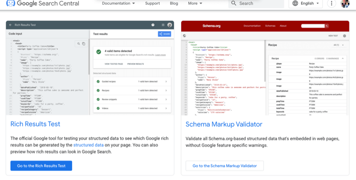 Google Data Structured Testing Tool