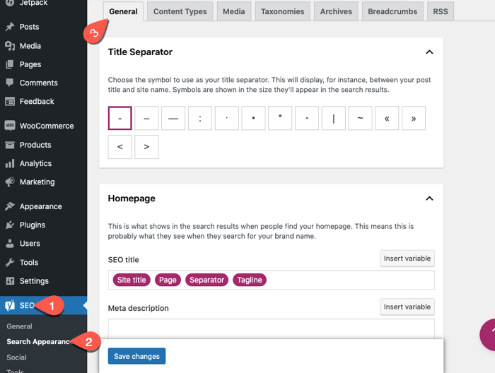 Opening Yoast Schema settings