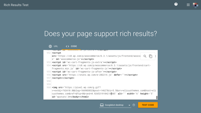 Testing the generated Schema HTML code