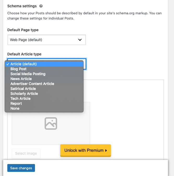 Yoast Content Types article schema options