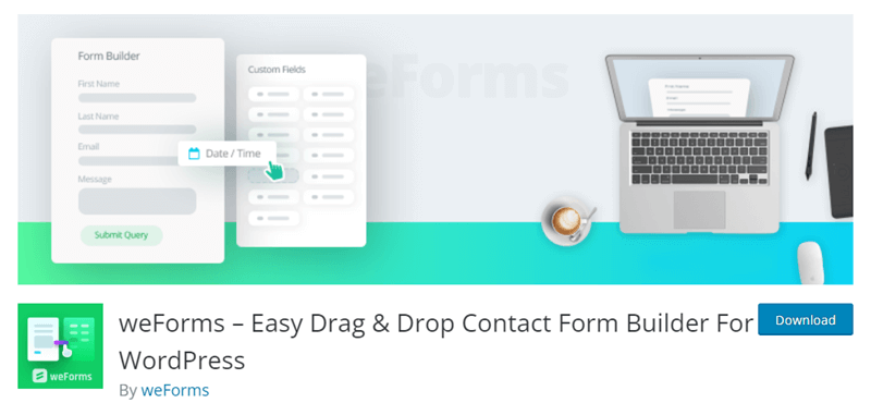 weForms - Free Contact Form Plugin WordPress