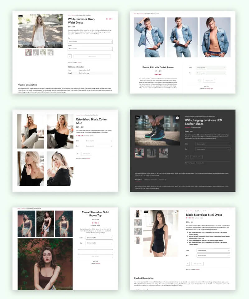 Divi WooCommerce Product Page Layouts