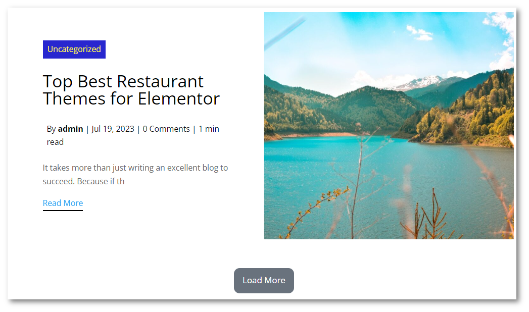 Blog With Elementor