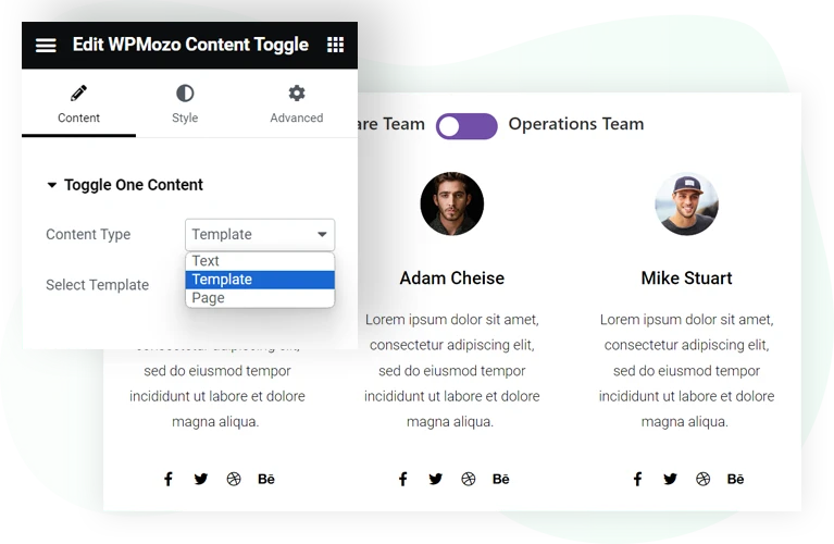 Elementor Content Toggle