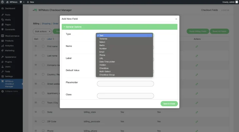 WPMozo checkout manager for WooCommerce