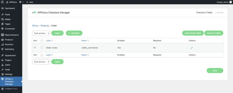 WPMozo checkout manager for WooCommerce