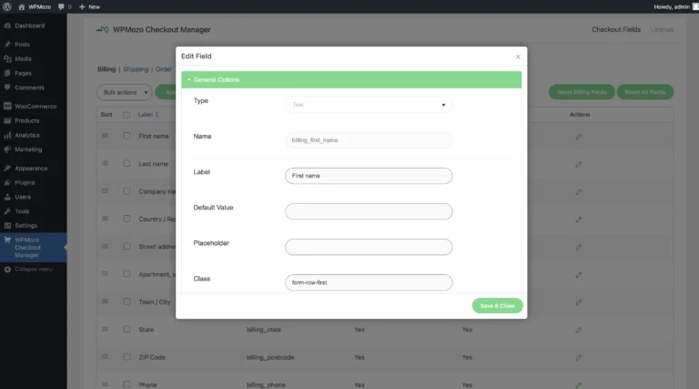 WPMozo checkout manager for WooCommerce