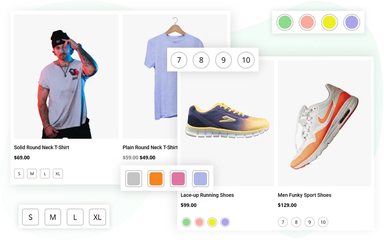 WPMozo variation swatches two shape style