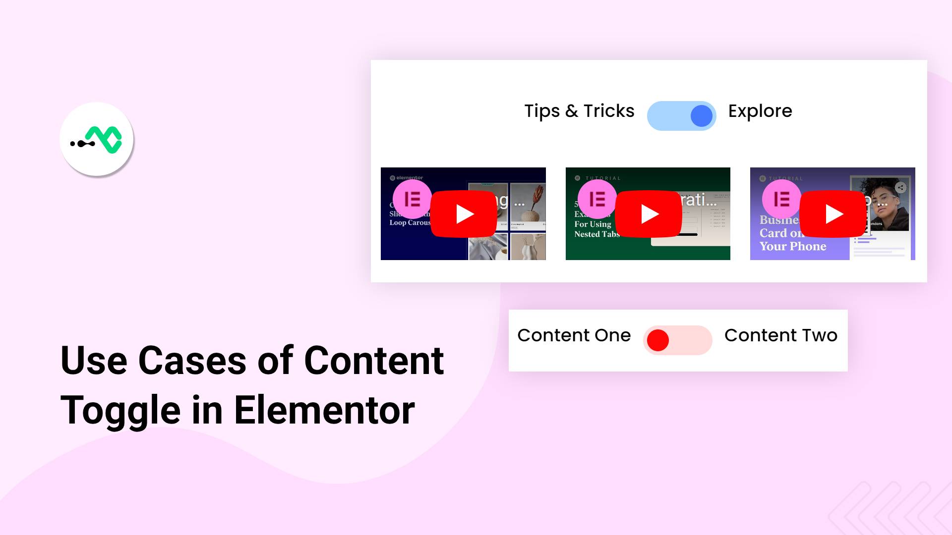 Applications of content toggle in Elementor