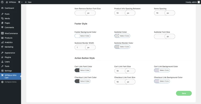 WPMozo mini cart for WooCommerce