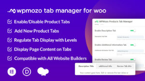 WPMozo Tab Manager for Woo