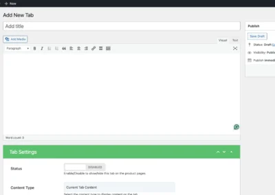 WPMozo tab manager for WooCommerce