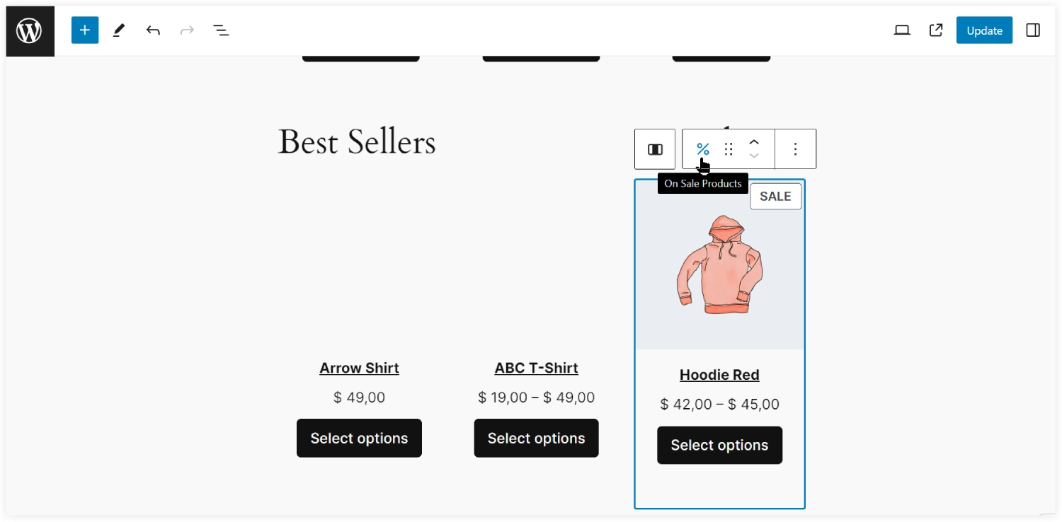 Sale WooCommerce block for Gutenberg