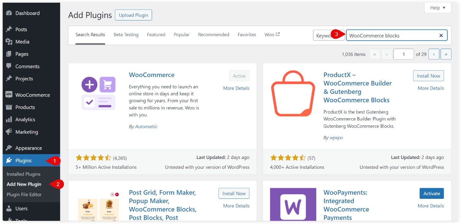 Add ProductX WooCommerce block plugin