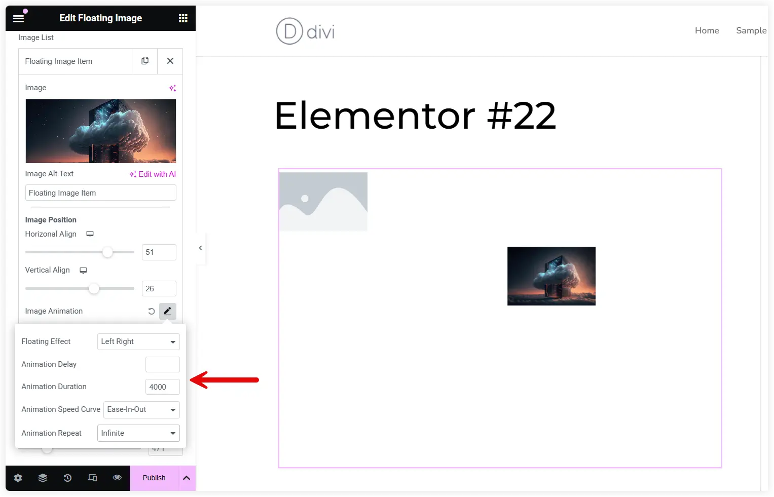 Configure a Floating Image in Elementor