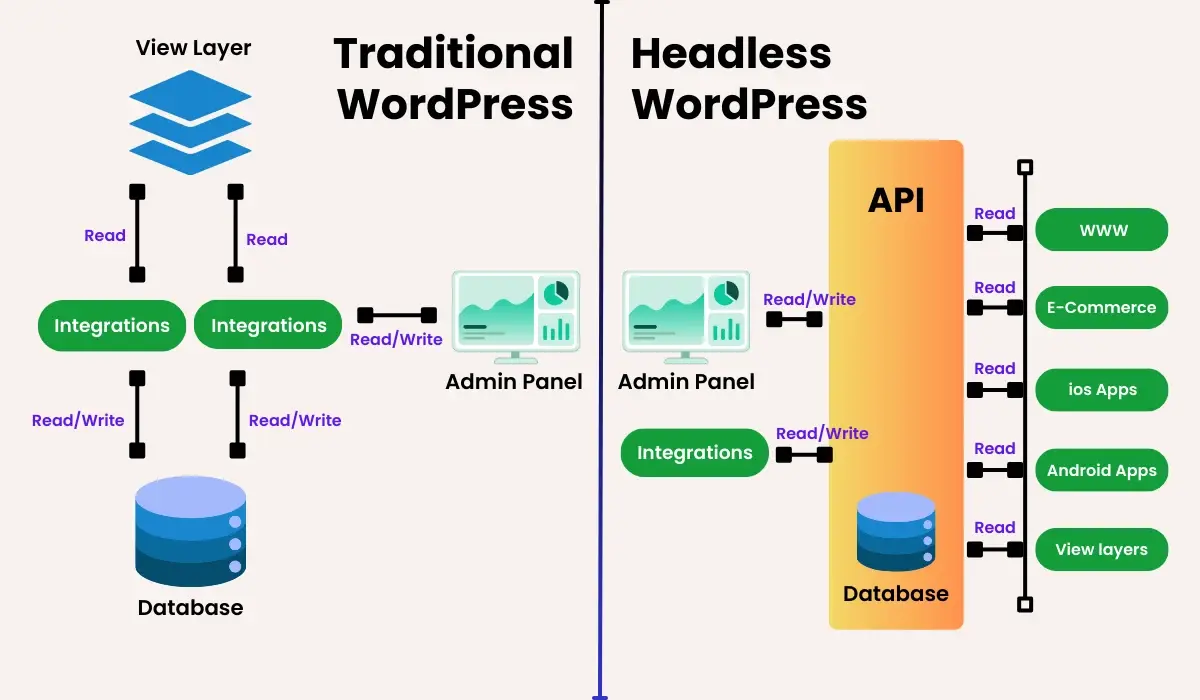 Headless WordPress and Traditional WordPress comparison