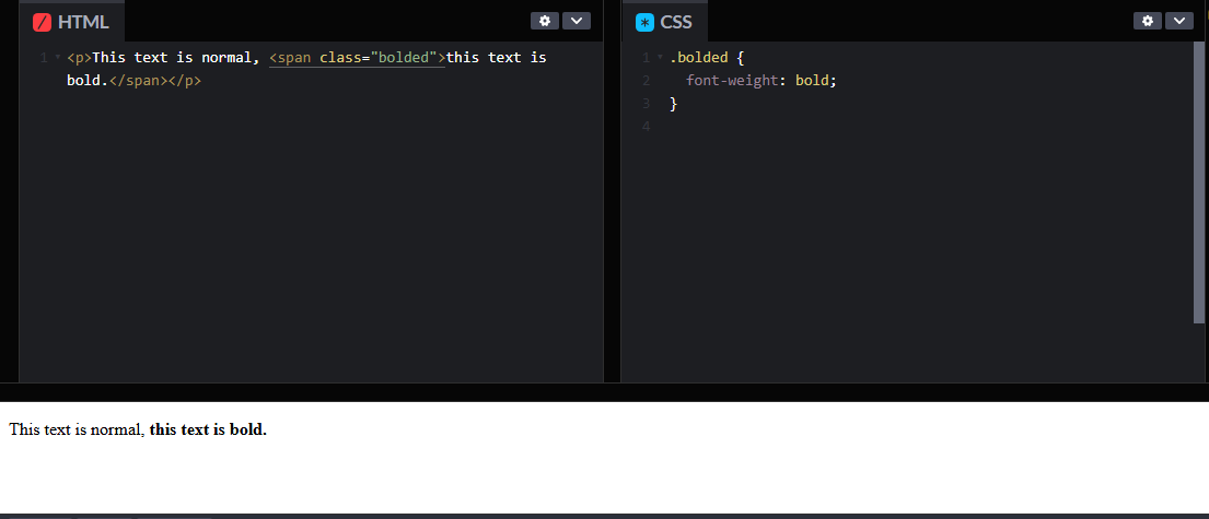 Text bold in html with css example