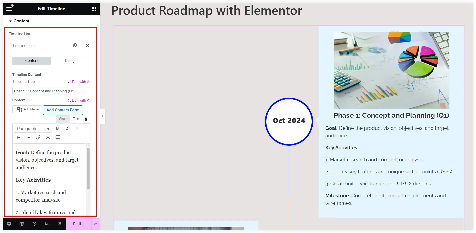 Add phases in Elementor product roadmap