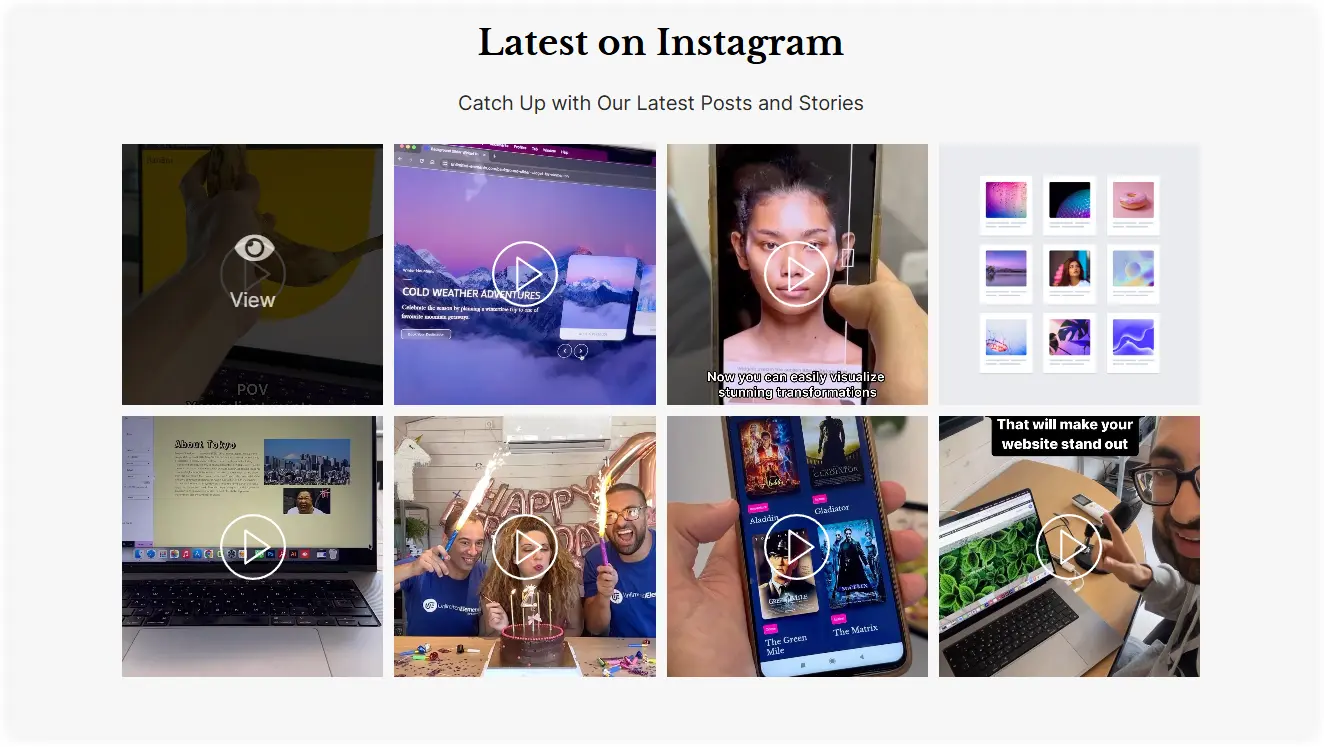 Unlimited Elements Instagram Feed for Elementor