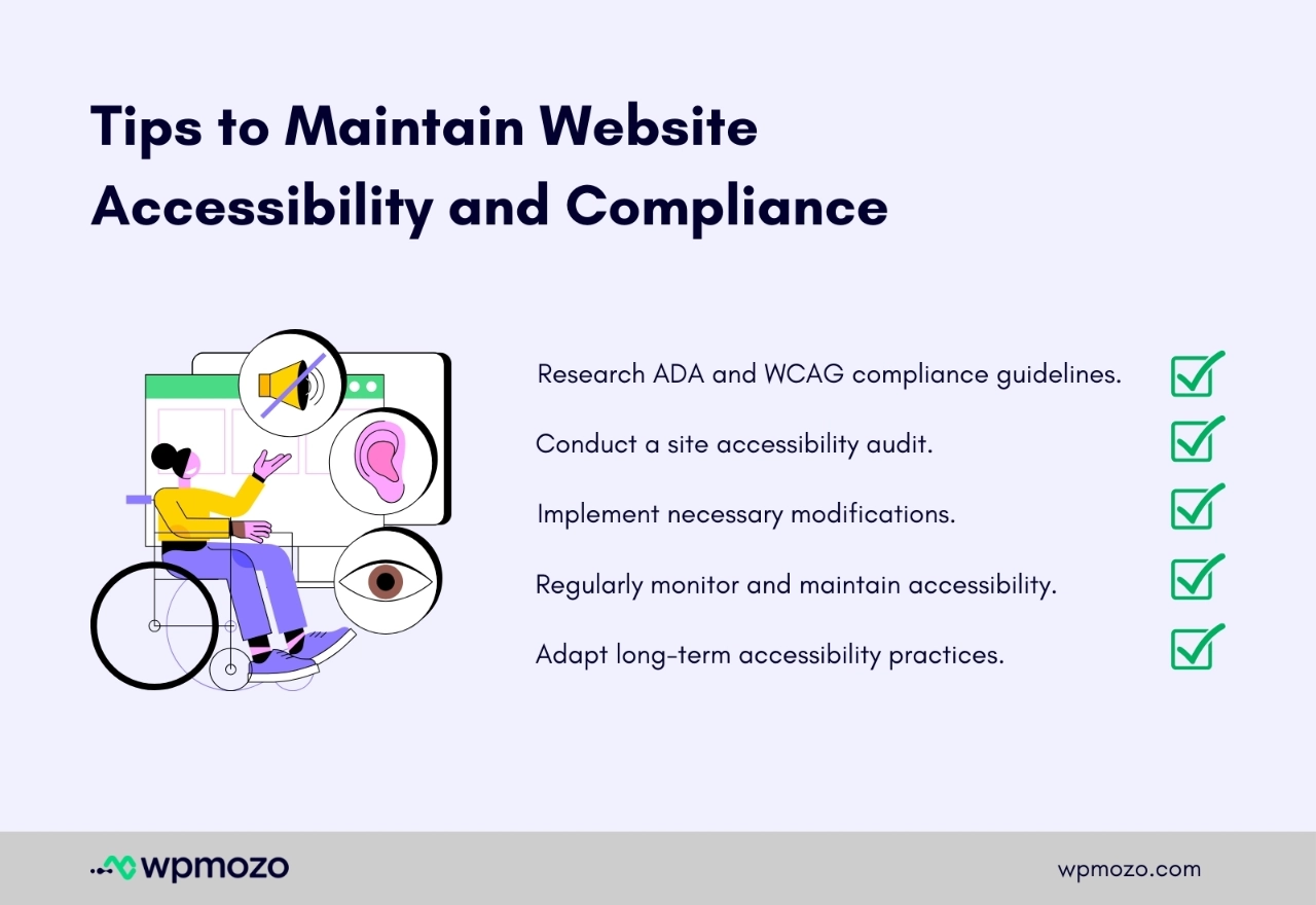 Tips on maintaining website accessibility and compliance.