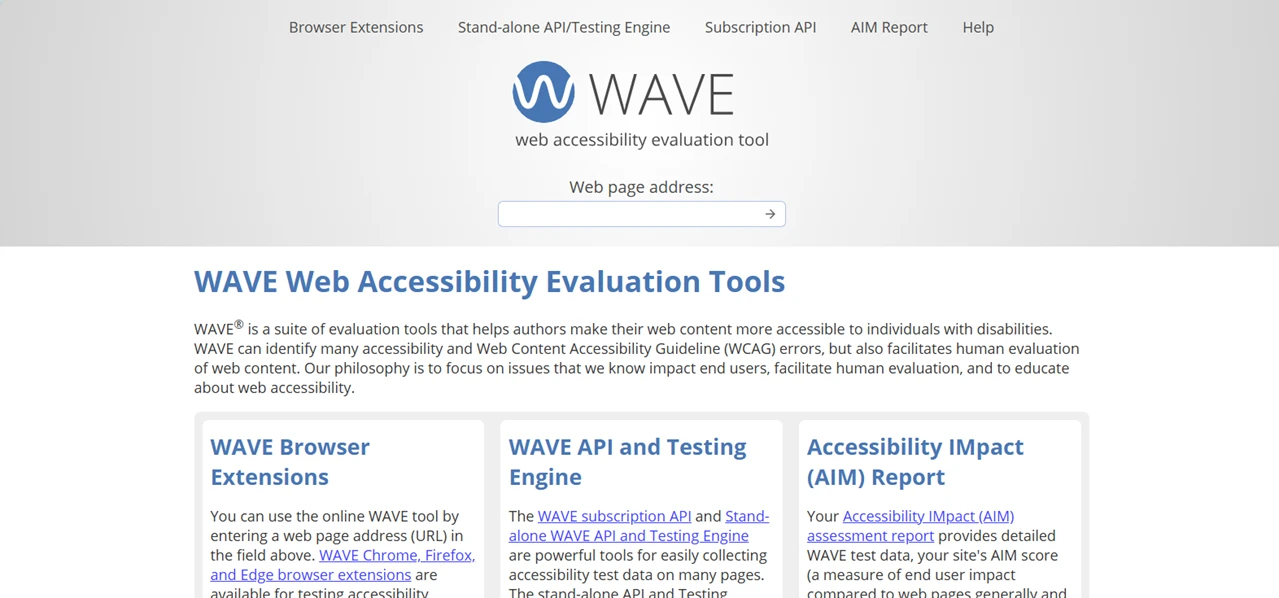 WAVE - web accessibility evaluation tool.