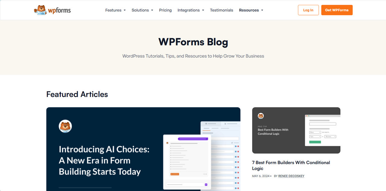 WPforms blog