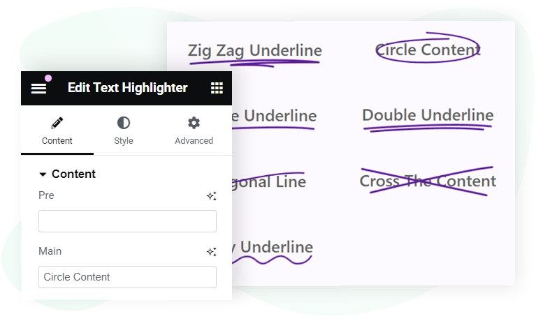 WPMozo Elementor text highlighter