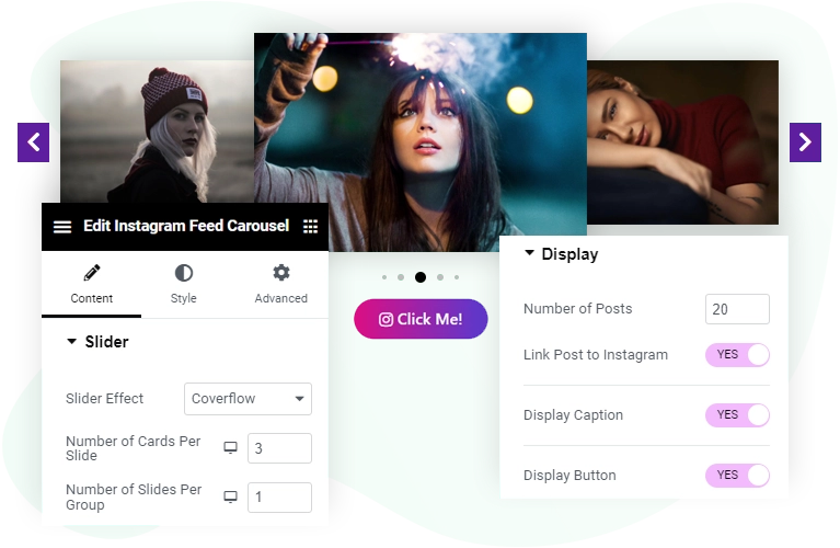 Elementor Instagram Feed Carousel