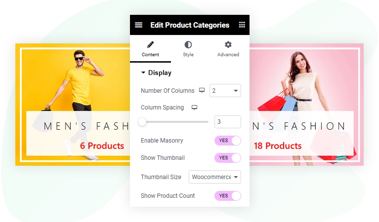 Elementor WooCommerce Product Categories