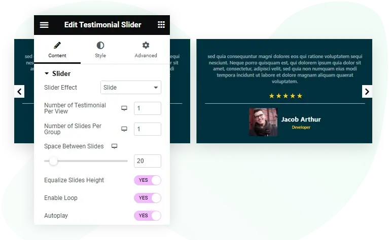 Elementor Testimonial Slider