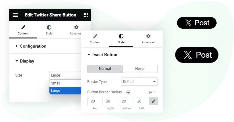 Elementor Twitter Share Button