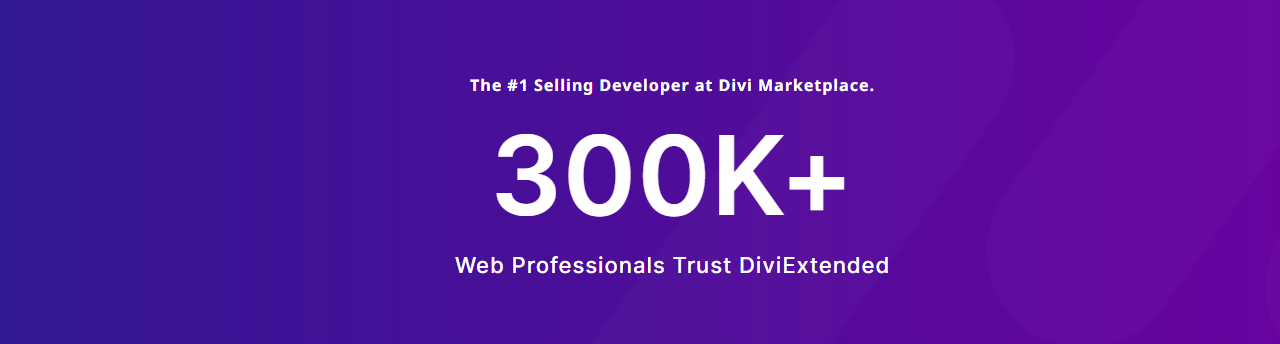 300k+ web professionals trsut Divi Extended products.