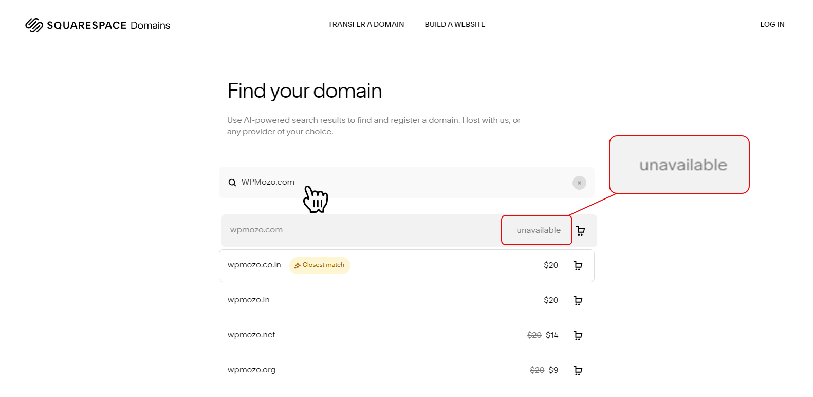 Checking domain name availability.