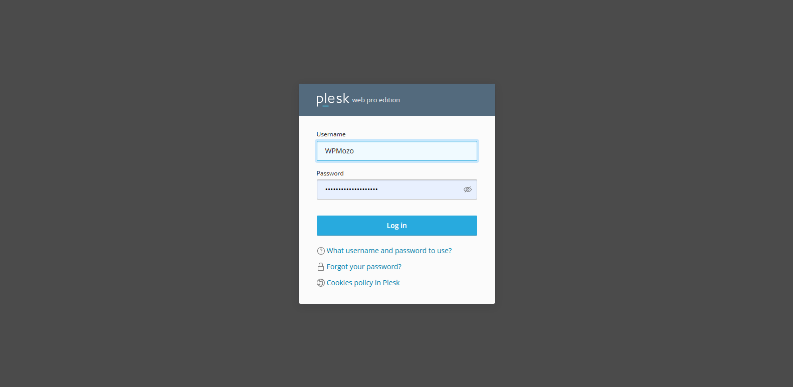 Login to Plesk.