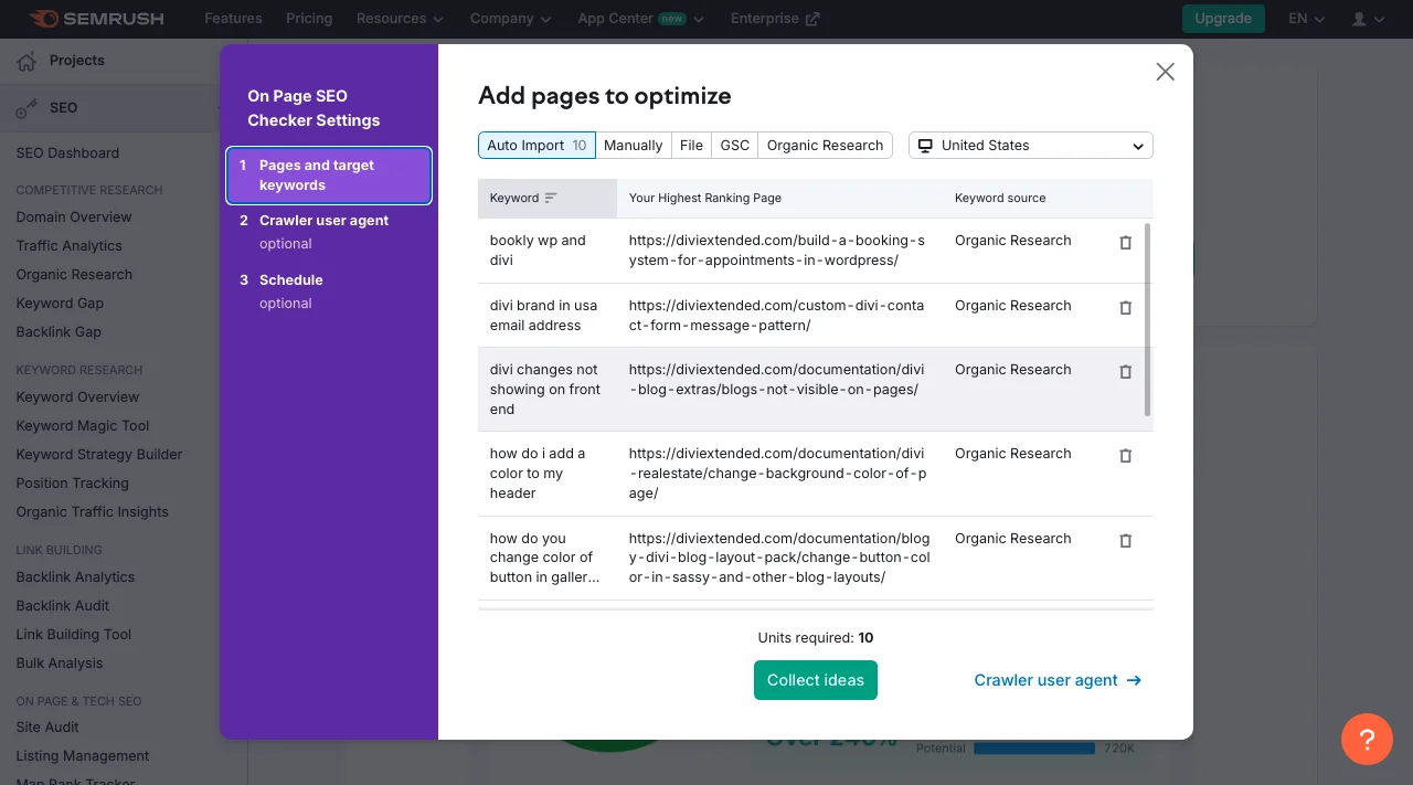 keyword ideas by on-page SEO checker.