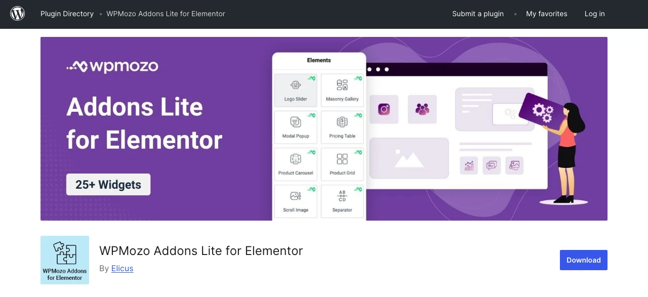 WPMozo Addons Lite for Elementor.