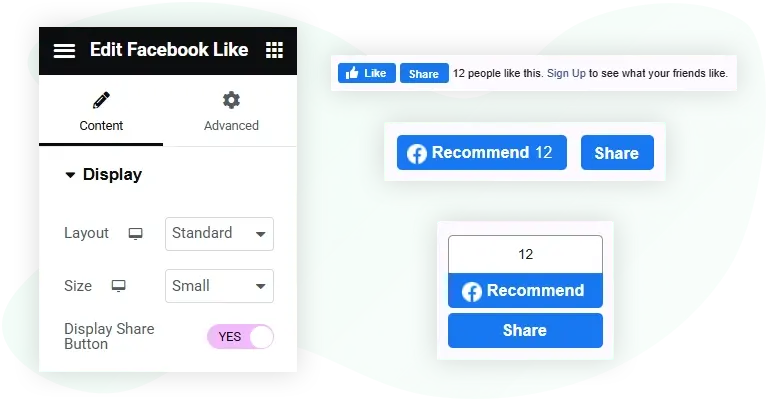 Elementor Facebook like
