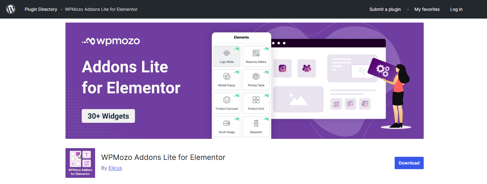 WPMozo Addons Lite for Elementor