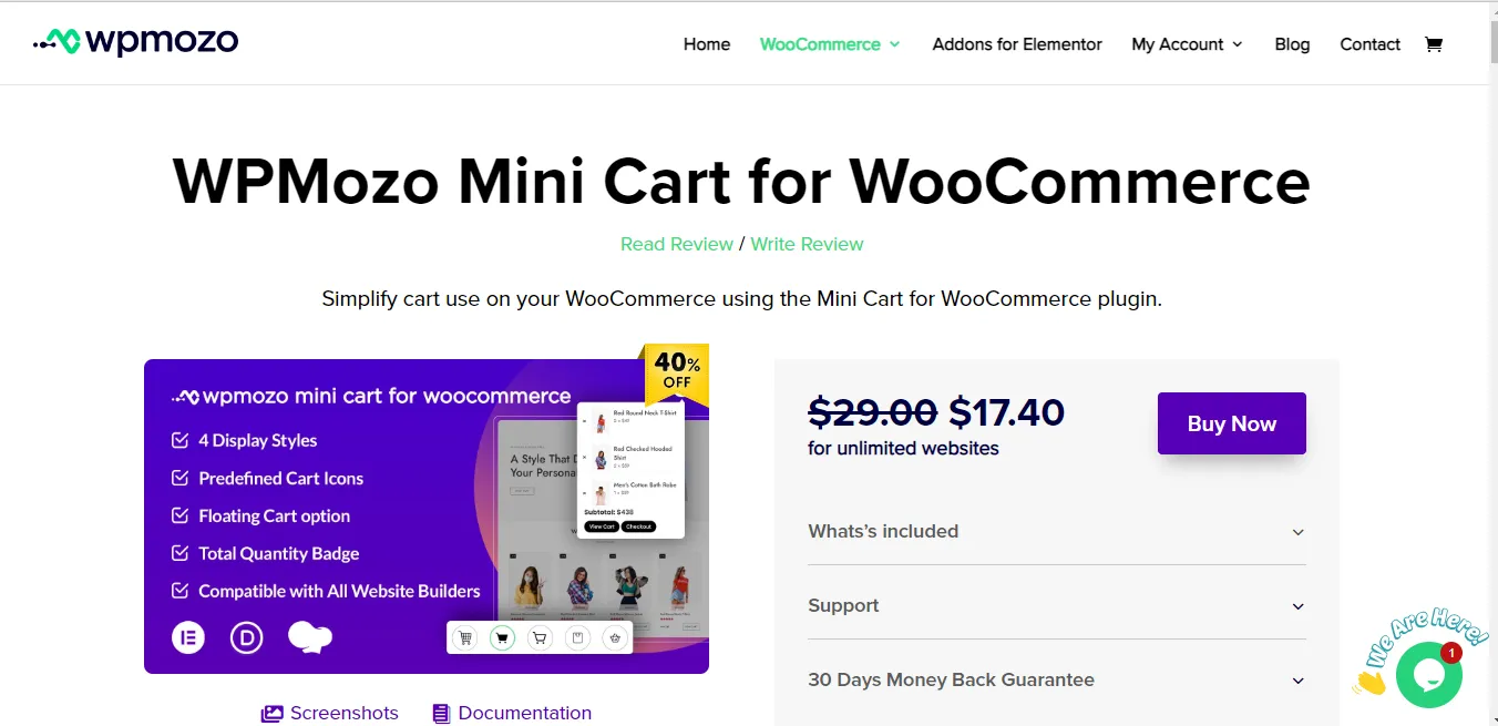 WPMozo Mini Cart plugin for Woo.